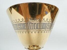 Chalice. By: Bourdon. More Detail Pictures Of Nr : 4943216 style Gothic - Style  en Full - Silver , Gent - Belgium  19 th century