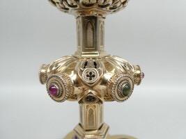 Chalice. By: Bourdon. More Detail Pictures Of Nr : 4957791 style Gothic - Style  en Full - Silver , Gent - Belgium  19 th century