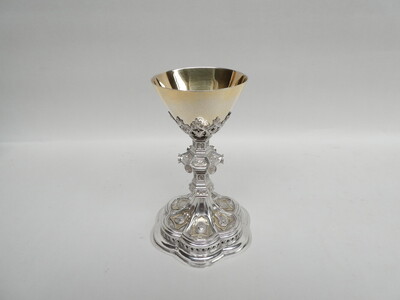 Chalice Expected. style Gothic - Style en Full - Silver / Silver Marks Present, Belgium  19 th century
