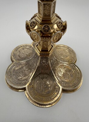Chalice Expected Soon ! style Gothic - Style en Full - Silver / Need to be Polished !, Belgium  19 th century