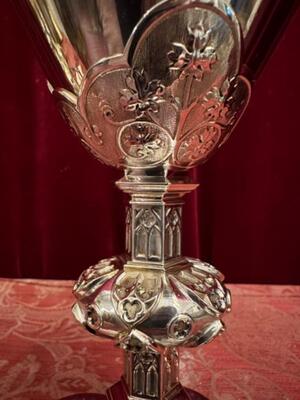 Chalice Full Silver  style Gothic - Style en Full - Silver Polished Varnished , Belgium  1909