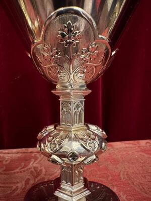 Chalice Full Silver  style Gothic - Style en Full - Silver Polished Varnished , Belgium  1909