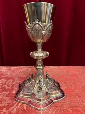 Chalice Not Cleaned Yet style Gothic - Style en Full - Silver / Silver Marks Present, France 19 th century ( Anno 1865 )