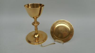 Chalice With Original Case Expected Soon ! style Gothic - Style en Silver Cuppa / Brass Gilt, Belgium 19 th century