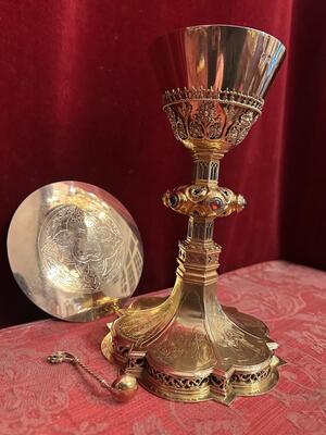 1 Gothic - Style Chalice With Original Paten & Spoon By J. Van Roosmalen & Zn Utrecht