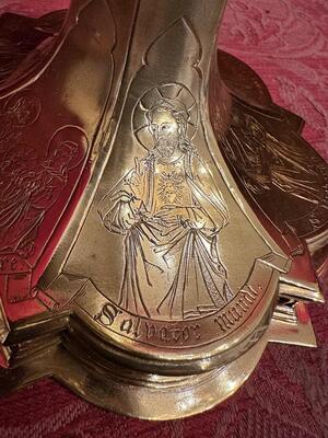 1 Gothic - Style Chalice With Original Paten & Spoon By J. Van Roosmalen & Zn Utrecht