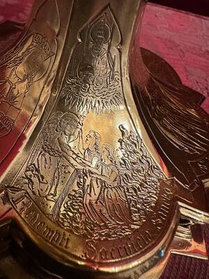 1 Gothic - Style Chalice With Original Paten & Spoon By J. Van Roosmalen & Zn Utrecht