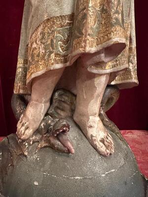 Child Jesus Sculpture style Gothic - Style en Wood / Glass Eyes, Spain 19 th century ( Anno 1885 )