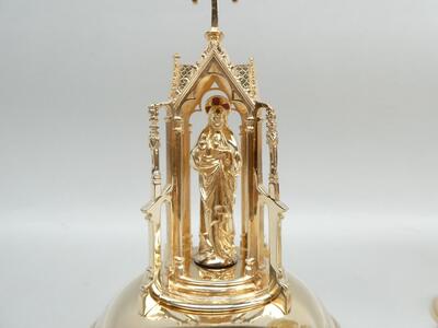 Ciborium By: Bourdon  style Gothic - Style en Full - Silver, Gent - Belgium 19 th century ( Anno 1865 )