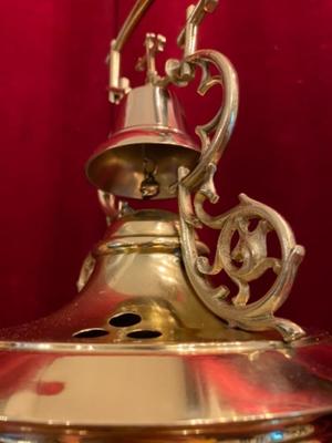 Communion Lantern style Gothic - style en Brass / Polished / New Varnished / Glass, Belgium 19 th century ( Anno 1875 )