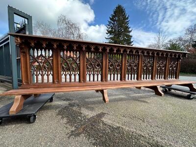 Communion Rail style Gothic - Style en Oak wood, Belgium  19 th century ( Anno 1865 )