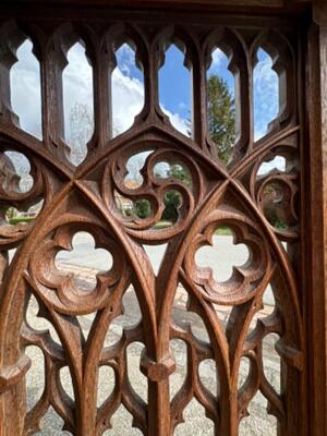 Communion Rail style Gothic - Style en Oak wood, Belgium  19 th century ( Anno 1865 )