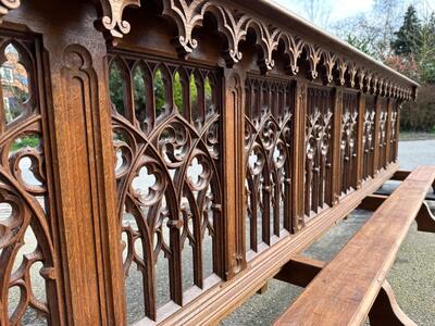 Communion Rail style Gothic - Style en Oak wood, Belgium  19 th century ( Anno 1865 )