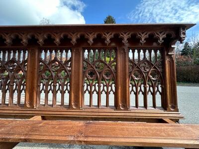 Communion Rail style Gothic - Style en Oak wood, Belgium  19 th century ( Anno 1865 )