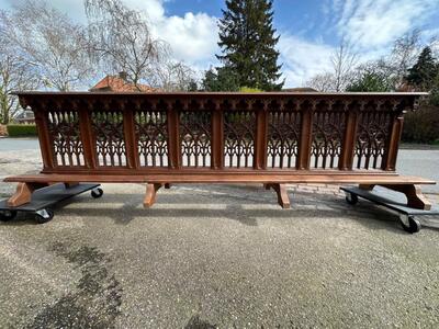 Communion Rail style Gothic - Style en Oak wood, Belgium  19 th century ( Anno 1865 )