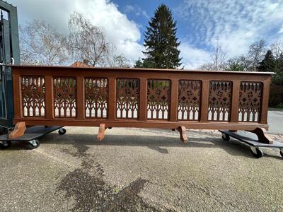 Communion Rail style Gothic - Style en Oak wood, Belgium  19 th century ( Anno 1865 )