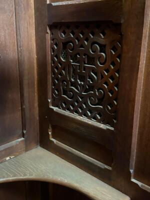 Confessional  style Gothic - Style en Oak Wood, Belgium 19th century