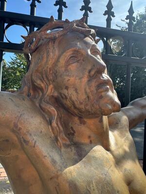 Corpus Christi Suitable For Outdoor Use ! style Gothic - Style en Cast - Iron, France 19 th century