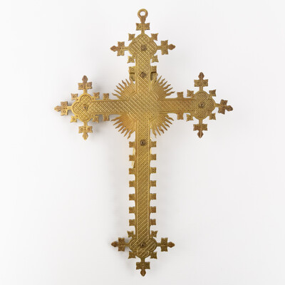 Cross style Gothic - Style en Bronze / Stones, Belgium  19 th century