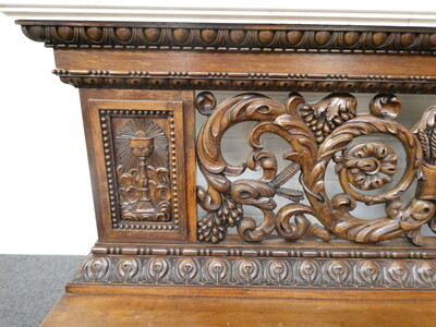Double - Sided Communion Rail Expected ! style Gothic - Style en Wood, Belgium  19 th century