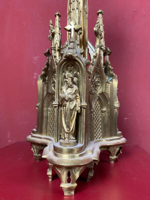 Exceptional Altar -Cross style Gothic - style en Full Bronze Gilt, France 19 th century ( Anno 1865 )