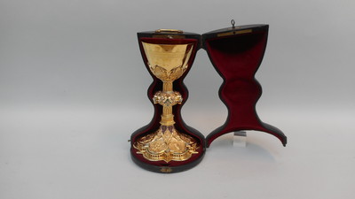 Exceptional Chalice By :  J.J.Dehin  style Gothic - style en Full - Silver / Enamel, Liege - Belgium  19 th century ( Anno 1858 )