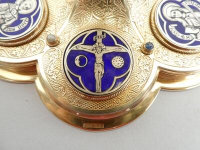 1 Gothic - Style Exceptional Chalice By Jean - Baptiste Van Damme - Bruges - Belgium With Original Paten, Spoon And Case