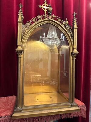 Exceptional Display Cabinet style Gothic - Style en Bronze - Gilt / Glass, France 19 th century ( Anno 1865 )