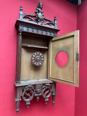 Exceptional Hanging Clock Height 160 Cm. style Gothic - Style en Oak Wood , France 19 th century