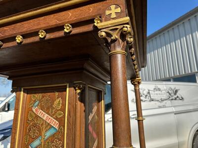 Exceptional Stand style Gothic - Style en Wood Oak, Berendrecht - Belgium 19 th century ( Anno 1885 )