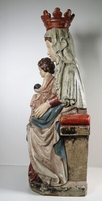 Fully Hand-Carved Madonna More And Better Pictures Soon ! style Gothic - Style en Wood Polychrome, Italy 20 th century