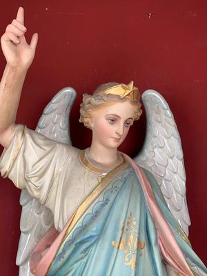 Guardian Angel style Gothic - Style en plaster polychrome, France 19th century ( anno 1875 )