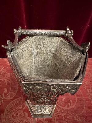 Holy Water Holder style Gothic - Style en Bronze / Silver Plated, France 19 th century ( Anno 1840 )