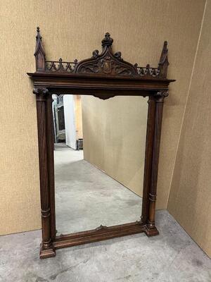 Mirror style Gothic - Style en Wood, France 19 th century