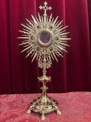 1 Gothic - Style Monstrance With Orignal Silver Lunula
