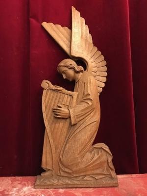 Music Angel  style Gothic - style en hand-carved wood Oak, Dutch 20th century ( Anno 1920 )