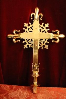 Processional - Cross style Gothic - style en Bronze / Polished and Varnished, France 19th century