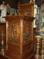 Pulpit style Gothic - Style en Oak wood, Belgium  19 th century ( Anno 1890 )