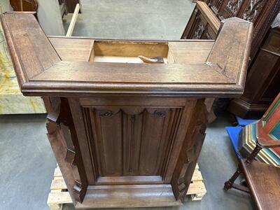 Pulpit Build Into Small Barr style Gothic Style  en Oak Wood, Belgium 19th Century