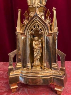 Reliquary  style Gothic - style en Bronze Gilt, France 19 th century ( Anno 1875 )