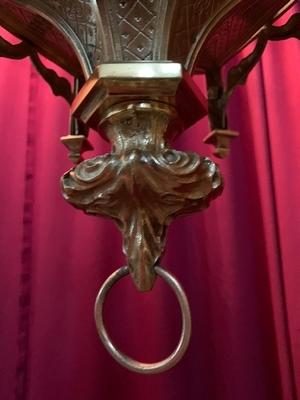 Sanctuary Lamp style Gothic - style en Bronze / Polished and Varnished, France 19th century ( anno 1875 )