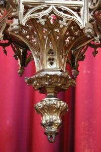 Sanctuary Lamp. Removable Arms ! style Gothic - style en Bronze / Gilt, France 19th century