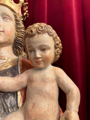 Sculpture Madonna & Child style Gothic - Style en Hand - Carved Wood , Southern Germany 19 th century