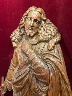1 Gothic - Style Sculpture Of Jesus 'The Good Shepherd