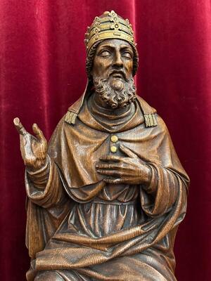 Sculpture Pope style Gothic - Style en Hand - Carved Wood Oak, Belgium  19 th century ( Anno 1865 )