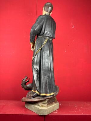 St. Gerardus Statue style Gothic - Style en Plaster, Belgium  19 th century ( Anno 1885 )