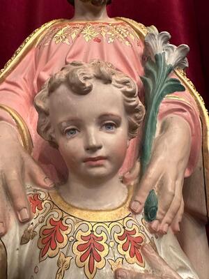 1 Gothic - Style St. Joseph With Child Statue