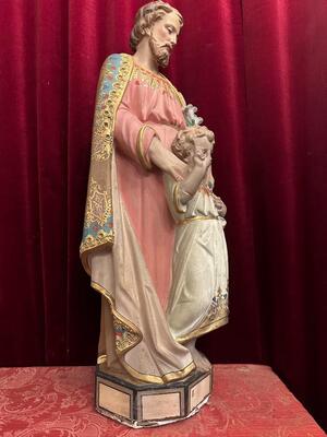 1 Gothic - Style St. Joseph With Child Statue
