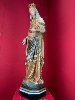 St. Mary  style Gothic - Style en Plaster polychrome / Stones, Belgium  19 th century ( Anno 1885 )