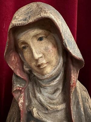 St. Mary Sculpture  style Gothic - Style en Hand - Carved Wood , Southern Germany 20 th century